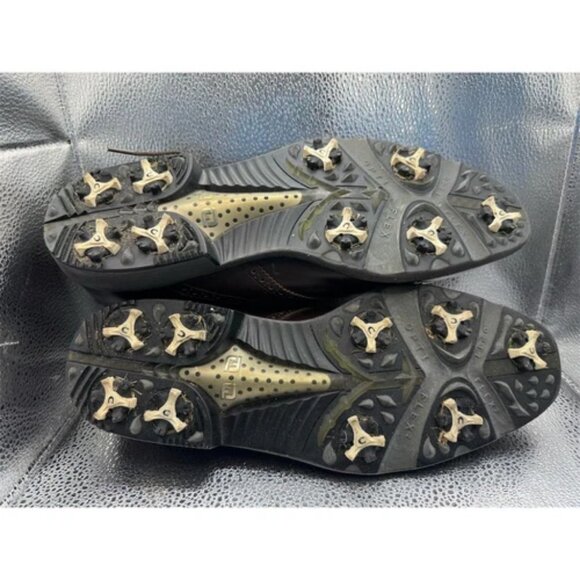 FootJoy Men's Brown Leather Golf Shoes Size 12 M Spiked Sole - Picture 9 of 10